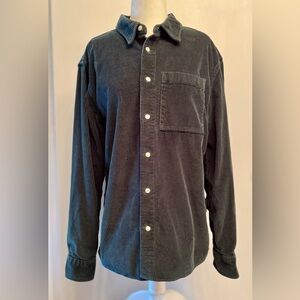 Madewell hunter green men's easy fit Corduroy Button-Up Shirt size S